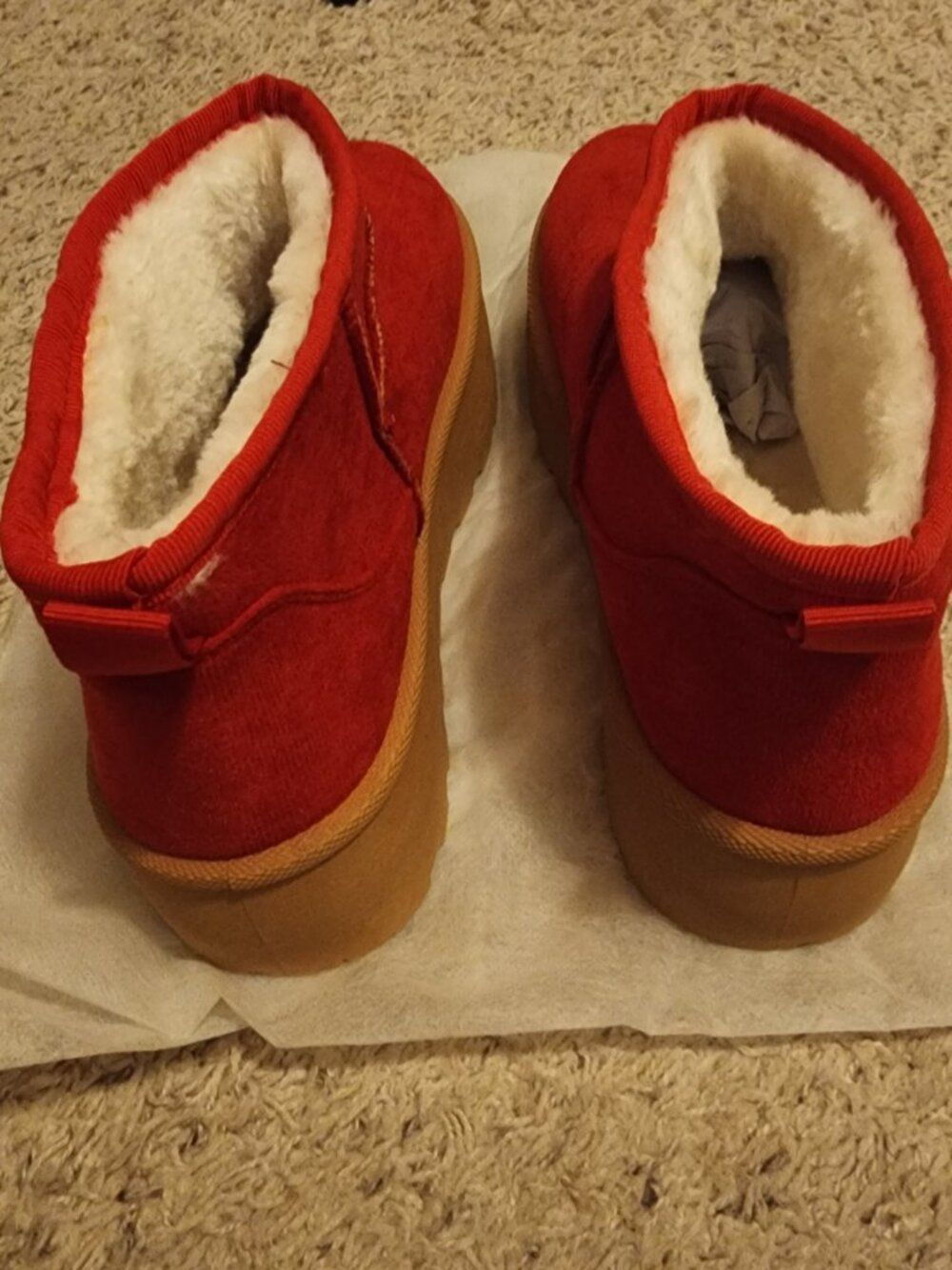 Cozzy Girl Super H women’s 8 red platform Chelsea ankle boots - Picture 6 of 15